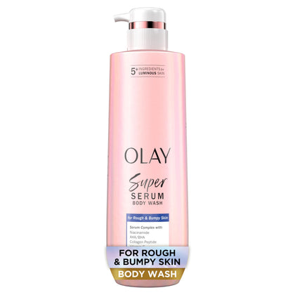 Olay front bottle showing product name and 18.5 fl oz for clear identification and benefit