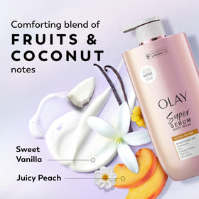 Olay ingredient trio display of vitamin C, niacinamide, shea butter