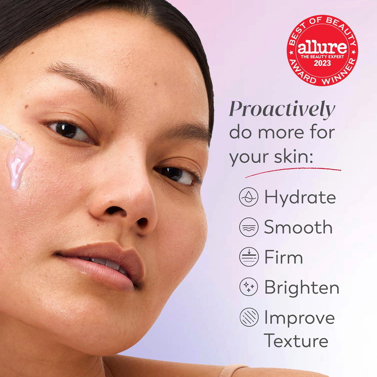 Olay dropper dispensing serum illustrating precise application and hydration