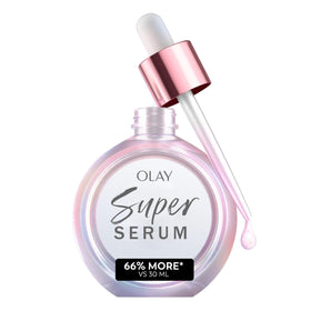 Olay front packaging showcasing bottle and label, conveys trusted skincare benefit