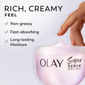 Olay bottle next to ruler showing 10 fl oz scale and travel-friendly size