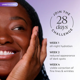 Olay label close-up highlighting active ingredients for informed selection benefit