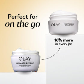 Olay cream texture closeup highlighting lightweight, fast-absorbing feel
