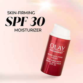 Olay cream texture swatched to show lightweight finish and quick absorption benefit