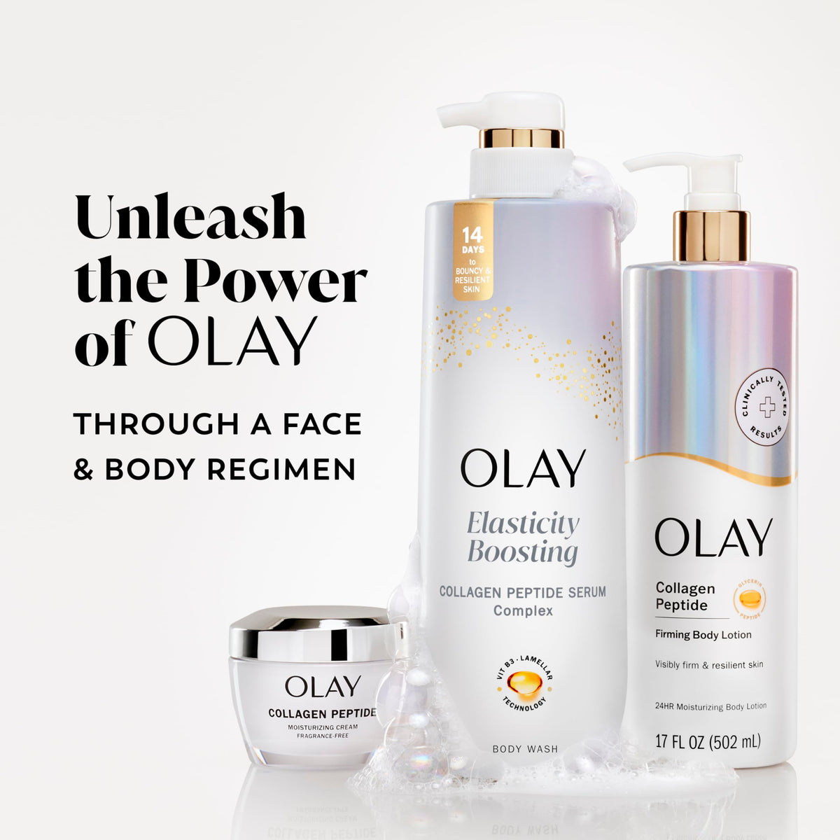 Olay texture on skin after rinse showing smooth hydrated finish