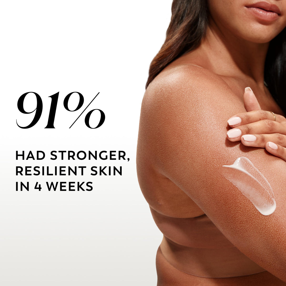 Olay lotion texture on skin showing smooth, non-greasy absorption