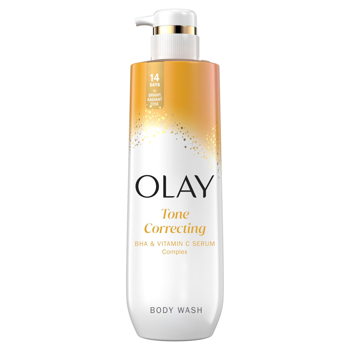 Olay front bottle view showing label and 20 fl oz size, easy identification benefit