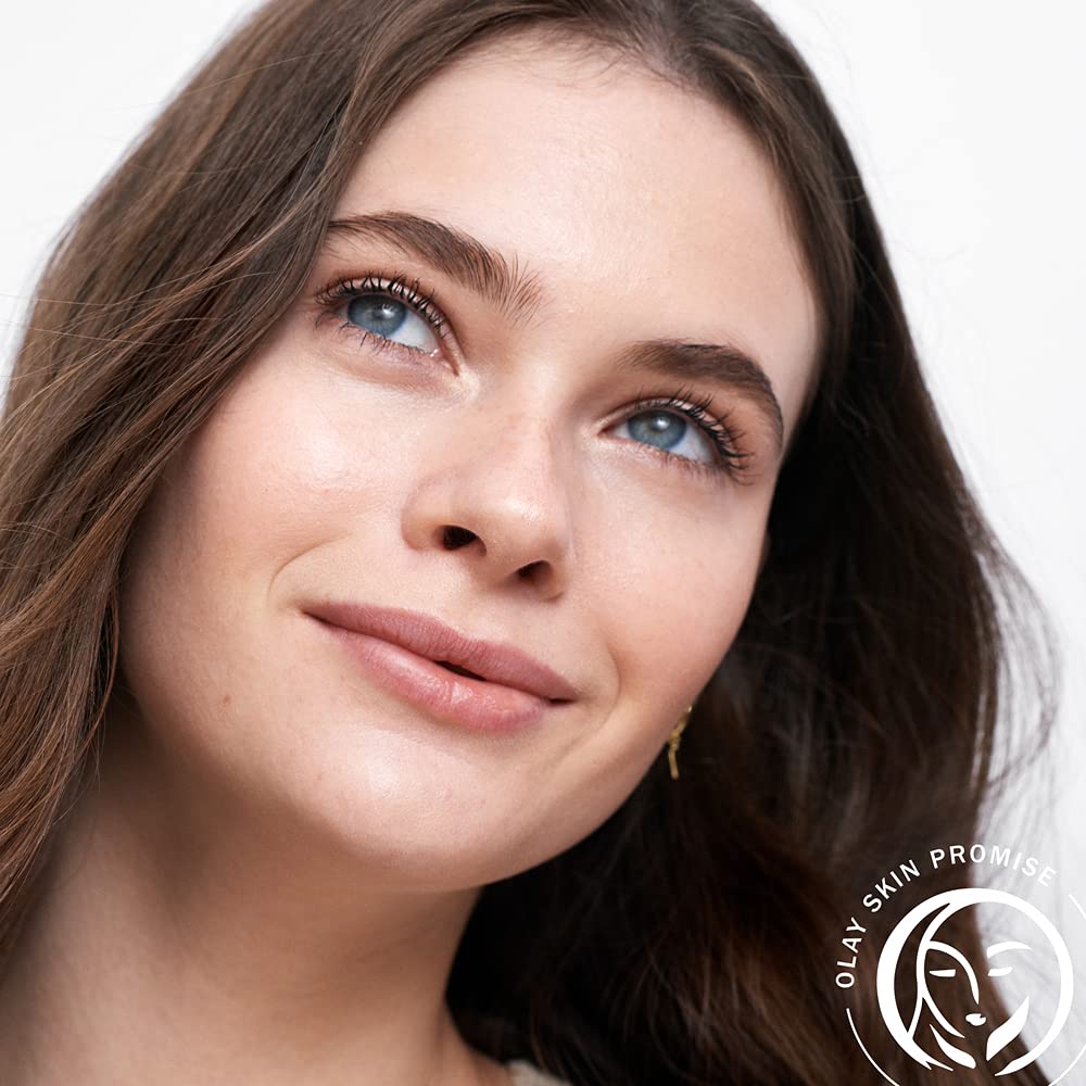 Olay toner in bathroom routine scene showing quick prep and clearer-looking skin