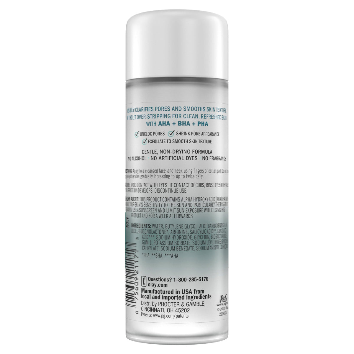 Olay toner before and after skin texture showing smoother results