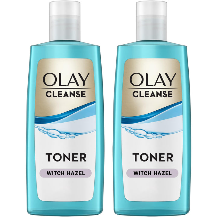 Olay front packaging of oil minimizing clean toner showing label and bottle benefit