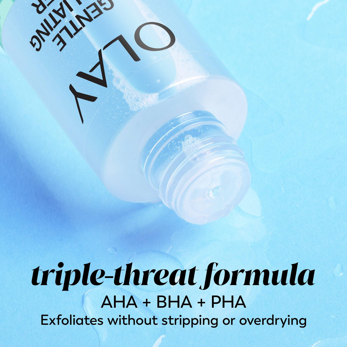Olay toner next to hand to show 4.1 fl oz size perspective