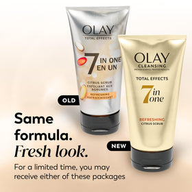 Close-up of Olay total effects tube cap open for easy dispensing
