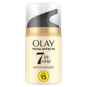 Olay Total Effects front view showing compact 1.7 oz packaging and SPF benefit