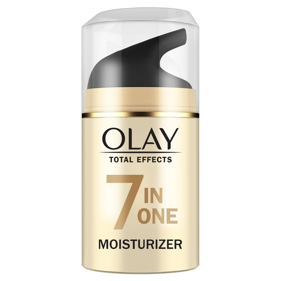 Olay Total Effects front jar showing product and brand, highlighting daily hydration