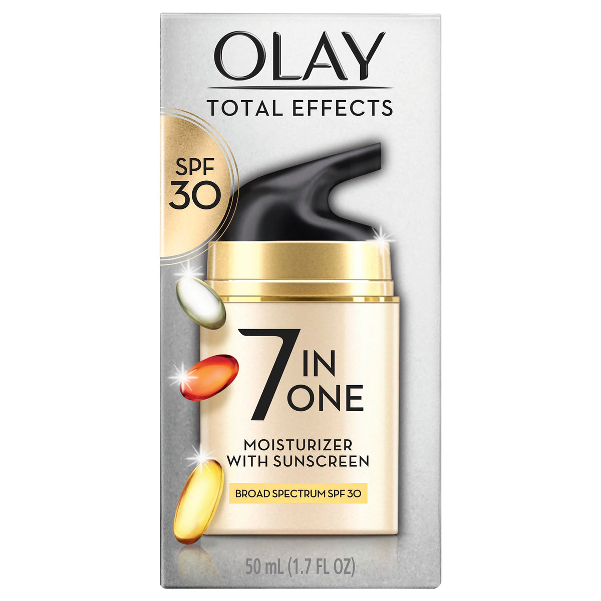 Olay Total Effects front tube showing branding and SPF 30 protection benefit
