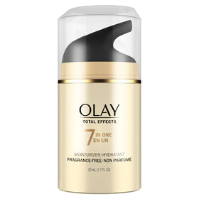 Olay jar on bathroom counter in evening scene showing nightly routine benefit