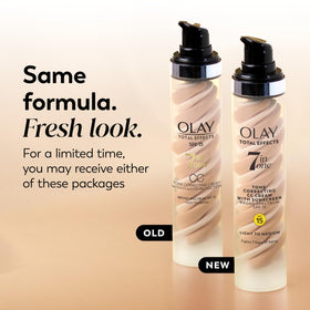 Olay Total Effects open cap with visible cream texture highlighting lightweight absorption