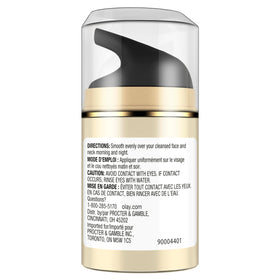 Olay moisturizer under foundation swatch showing makeup-friendly finish benefit