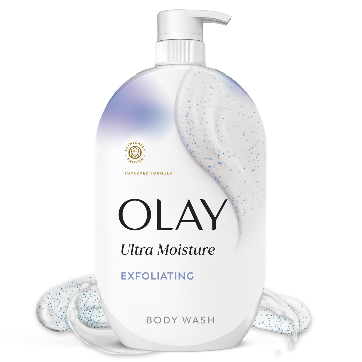 Olay bottle front packaging showing product and size, promoting hydration