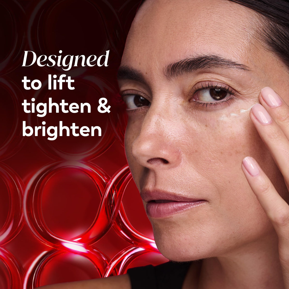 Olay product label close-up highlighting ingredients and transparency benefit