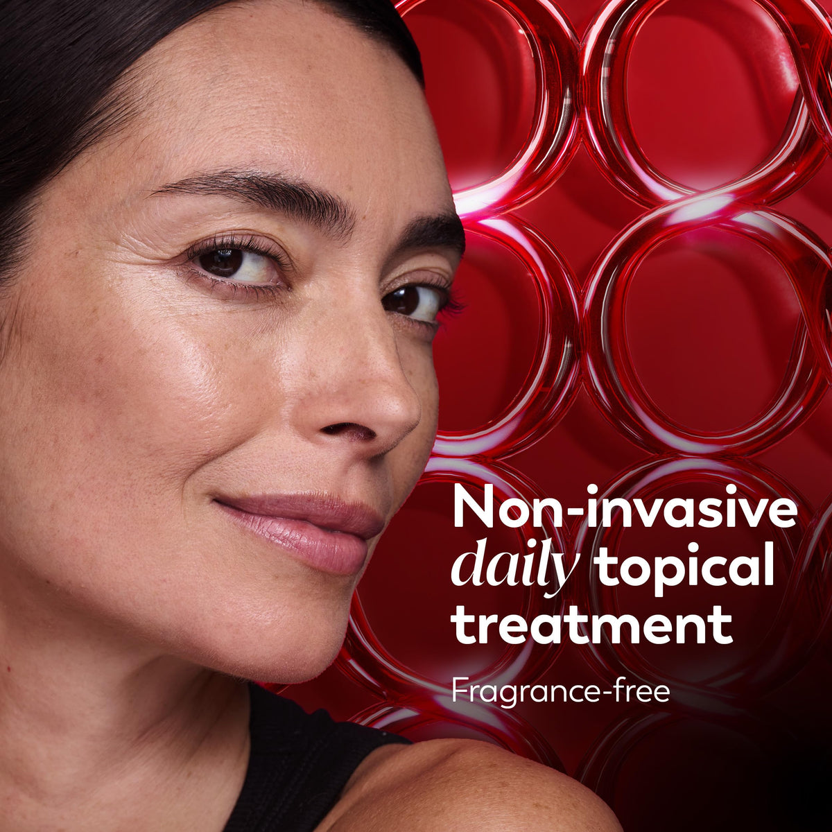 Olay lifestyle photo after 28 days showing smoother youthful-looking eyes benefit
