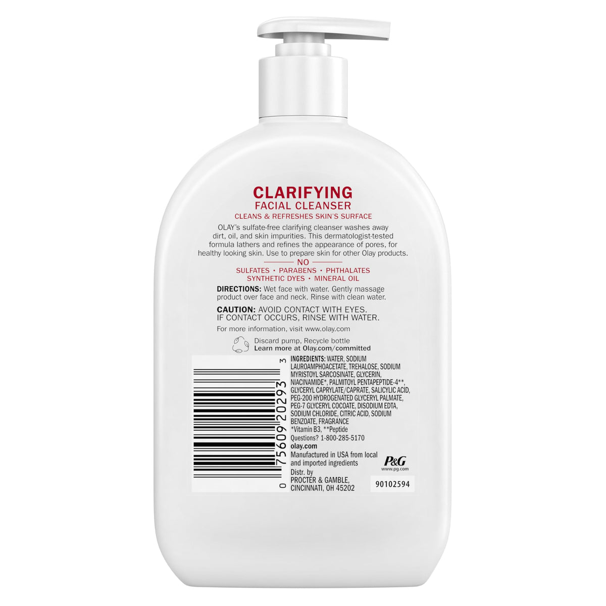 Olay user applying cleanser showing refreshed skin and easy rinsing