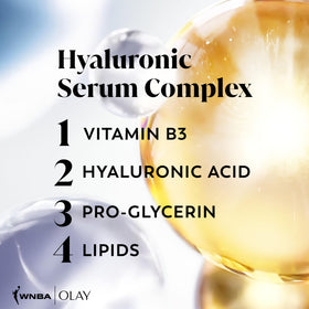 Olay bottle beside Serum Body Lotion suggesting layered hydration routine