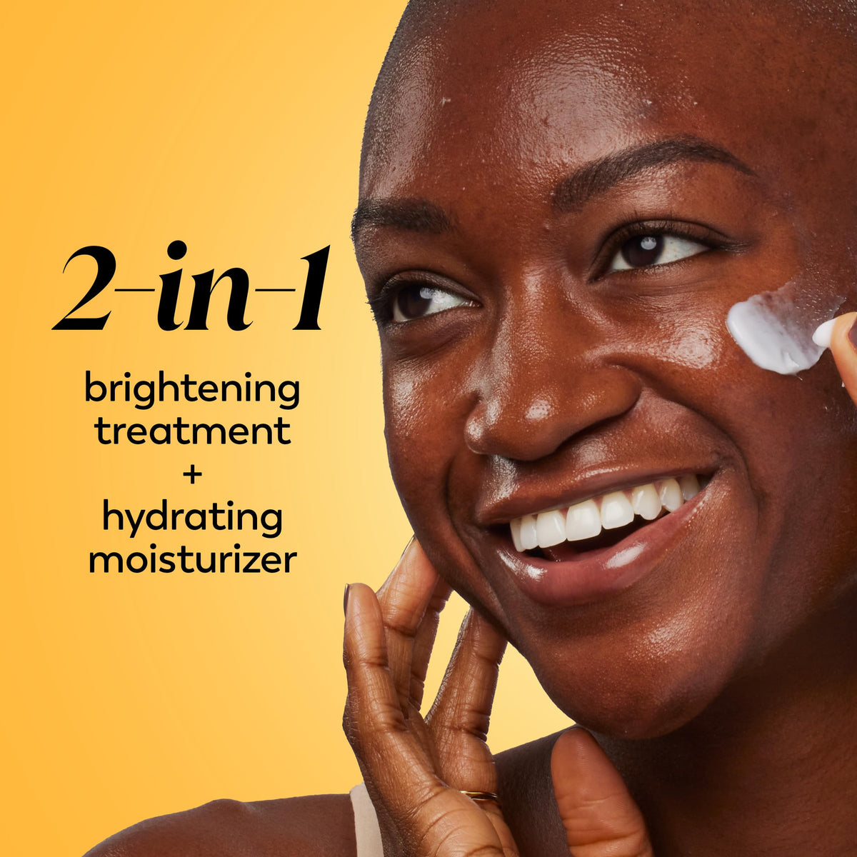 Before and after skin shots showing Olay brightening results