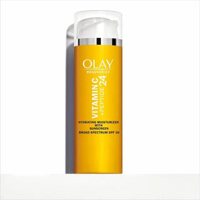 Olay cream texture close-up highlighting lightweight, fast-absorbing finish