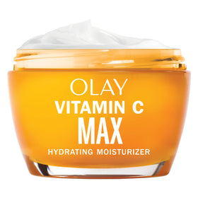 Olay jar front view showing product and brightening benefit