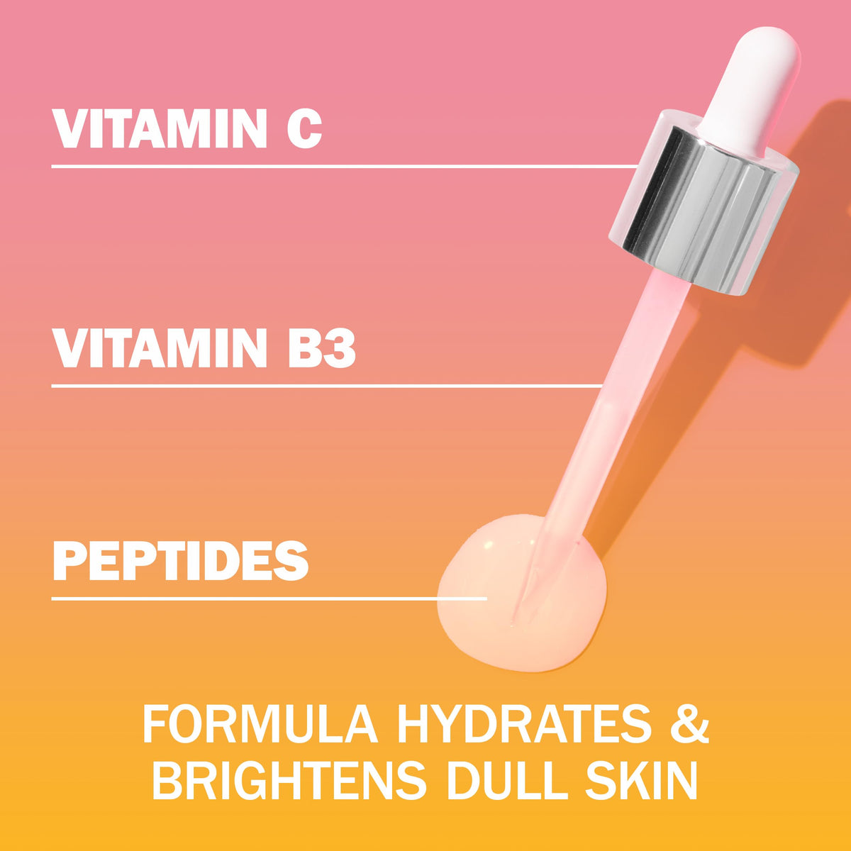 Olay ingredient label closeup showing vitamin C and peptides