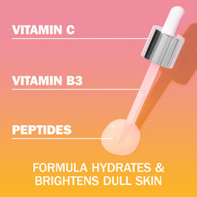 Olay ingredient label closeup showing vitamin C and peptides