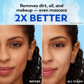 Olay wipe lifting mascara from lashes demonstrating effective removal