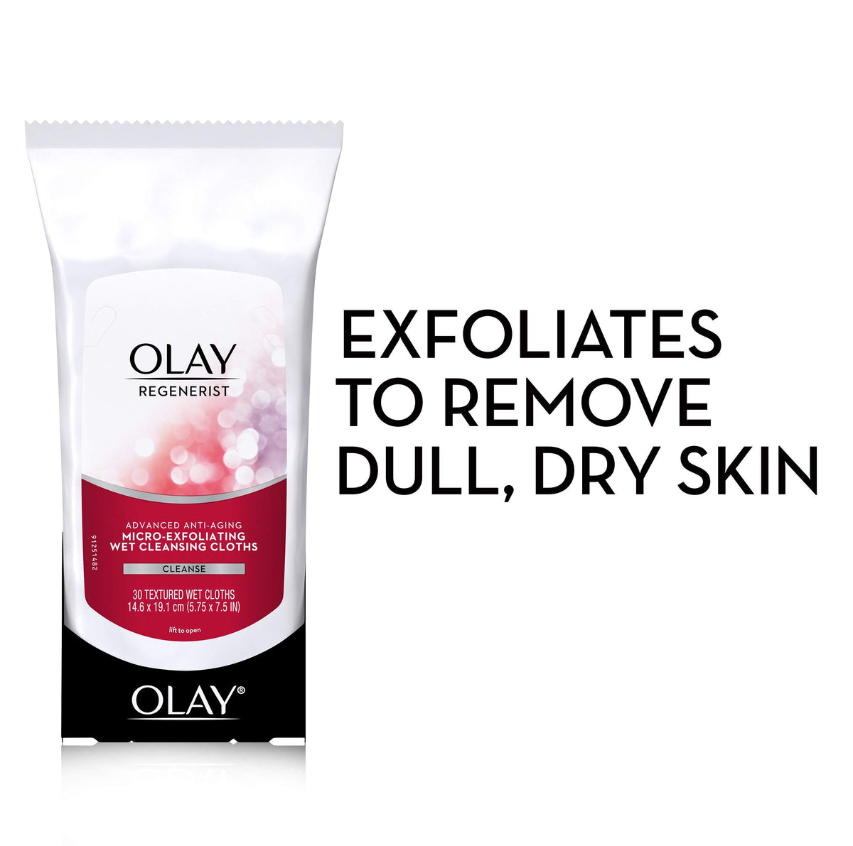 Olay close-up texture of a wipe highlighting gentle exfoliation benefit