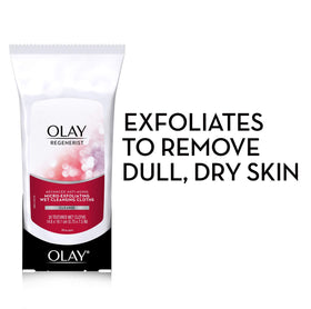 Olay close-up texture of a wipe highlighting gentle exfoliation benefit
