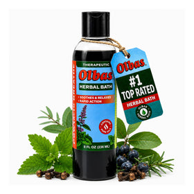 Olbas bottle front view showing label and soothing benefits