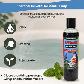 Spa-style bathroom scene with Olbas creating a calming ritual