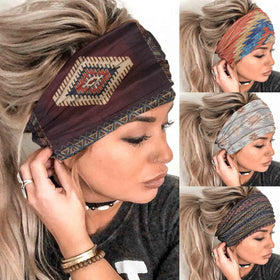 Olbye front view of headband showing pattern and fit, adds style