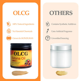 OLCG Batana oil paste applied to lengths and ends demonstrating reduced frizz and shine
