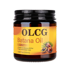 OLCG Batana oil paste in a bathroom lifestyle scene indicating simple at-home treatment
