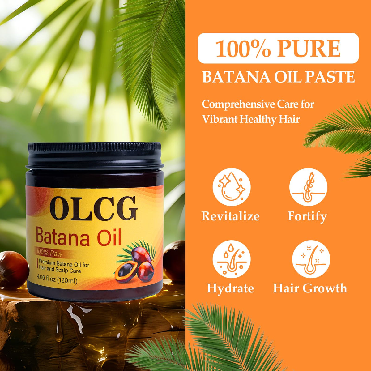 OLCG Batana oil paste texture close-up highlighting creamy nutrient-rich consistency