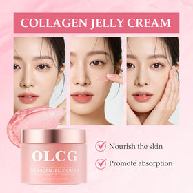 OLCG ingredient bottles showing collagen and hyaluronic acid benefits