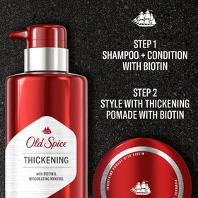 Old Spice 2‑in‑1 closeup showing menthol texture and cleansing action for invigorated scalp