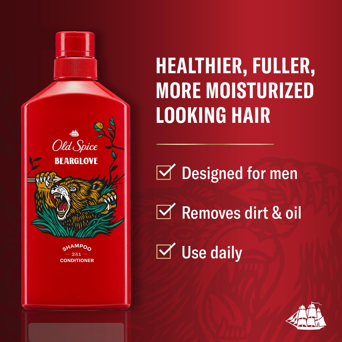 Old Spice back label ingredients view highlighting usage and benefits