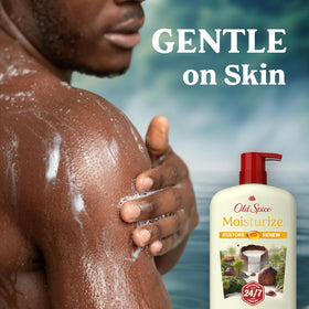 Old Spice bottle placed in shower setting for practical everyday use