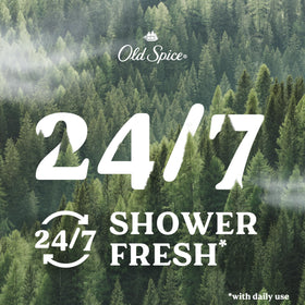 Old Spice bottle label detail highlighting Timber with Sandalwood + Cypress scent