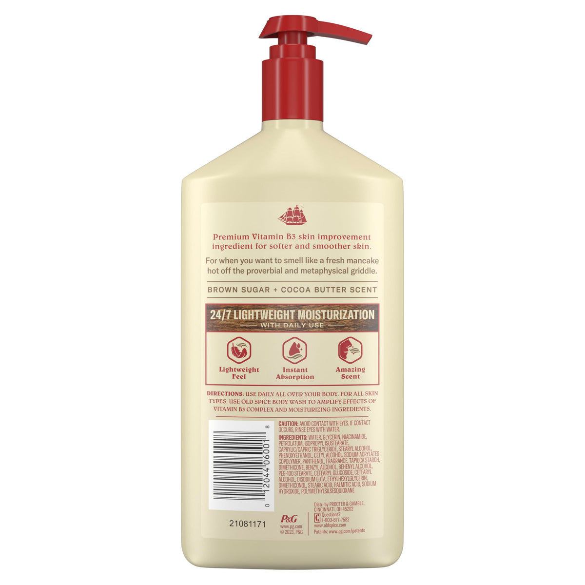 Old Spice brown sugar and cocoa butter visual hinting warm fragrance