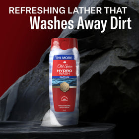 Old Spice Captain bottle back with ingredients list for informed users