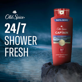 Old Spice Captain close label detail highlighting Red Collection branding
