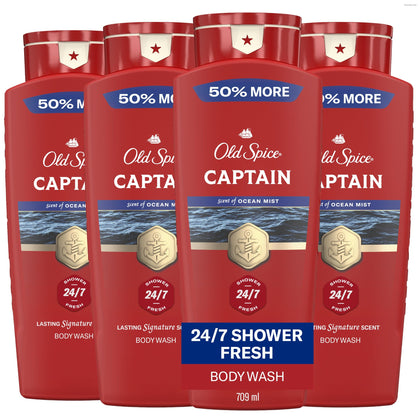 Old Spice Captain front packaging showing bold bergamot scent and benefits